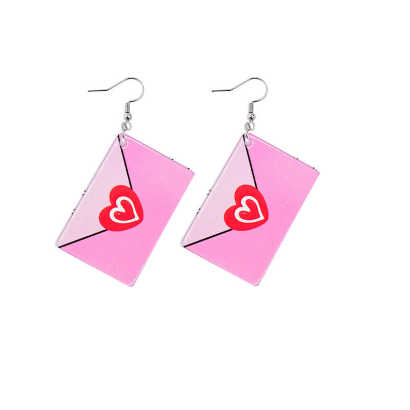 Wholesale Valentine's Day Love Rainbow LOVE Earrings Lip Acrylic Earrings